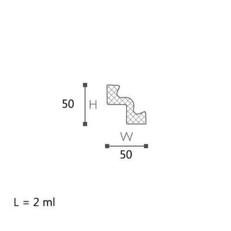 Cornisa decorativa ST2 50X50X2000  