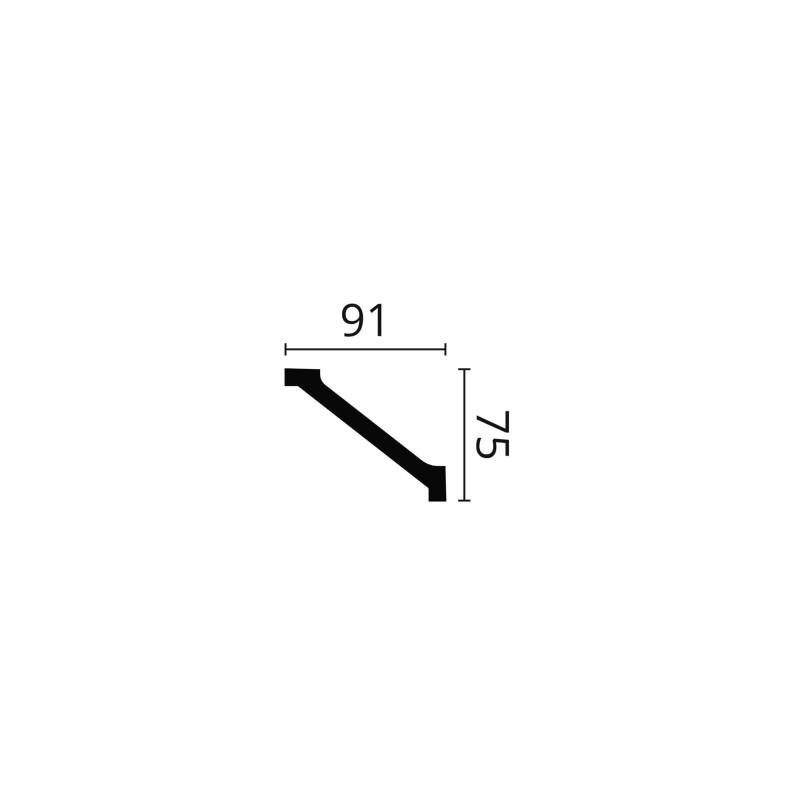 Cornisa decorativa polimer dur WT2 75X91X2000  